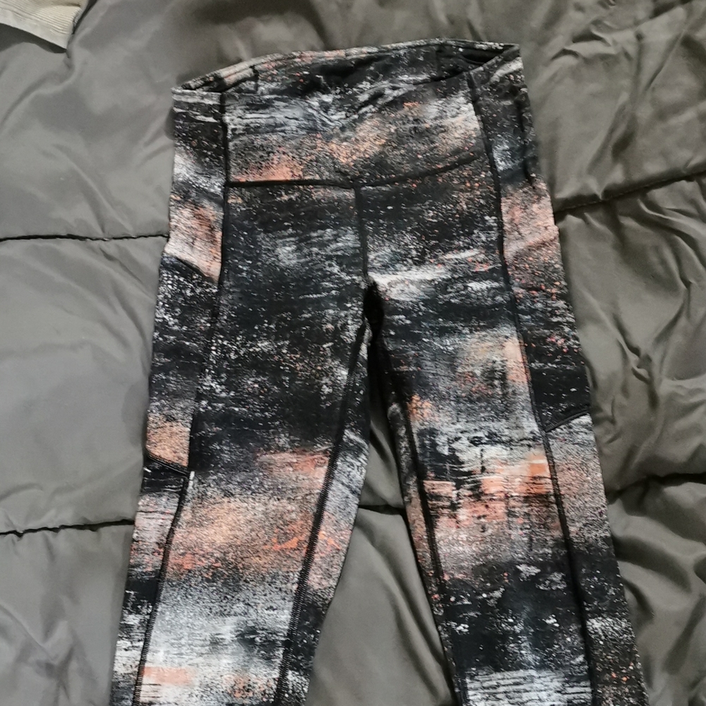 lululemon athletica Black and Orange Leggings